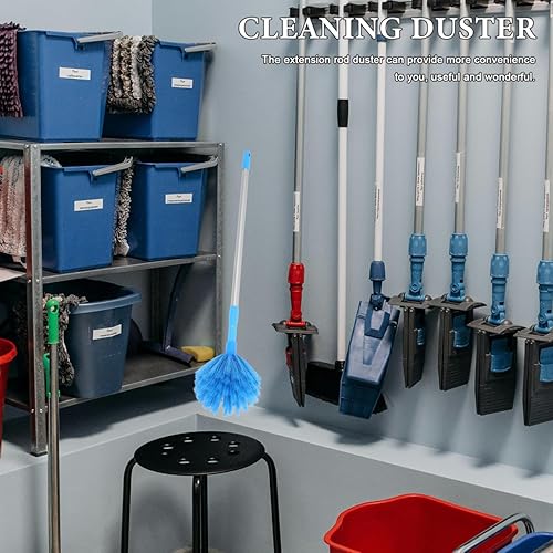 Miniatura 9 de Veemoon Plumero de telaraña con poste de extensión, cepillo de limpieza de techo, limpiador de cepillo de extensión para el hogar, ventilador de