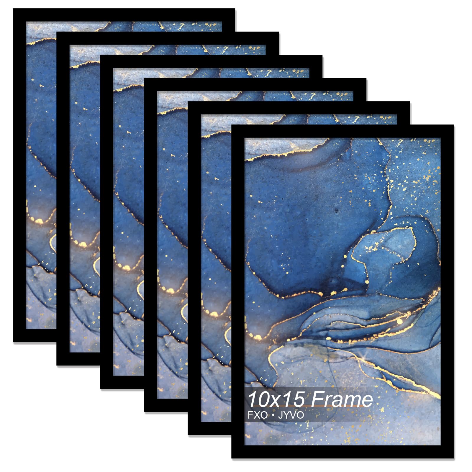 10x15 Picture Frame Set of 6, Black Frame for 10 x 15 Inch Picture Poster Photo, Light Weight and High Transparent 10 by 15 Frame for Wall - 6 Pack/Black/10 x15