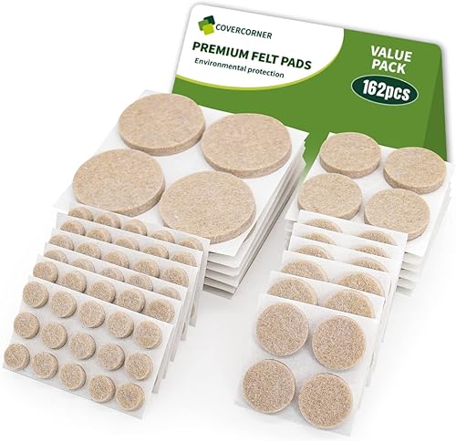 Vista 84 de Almohadillas de fieltro para muebles de madera dura, 68 unidades, almohadillas de muebles, protectores de suelo para pisos de madera dura