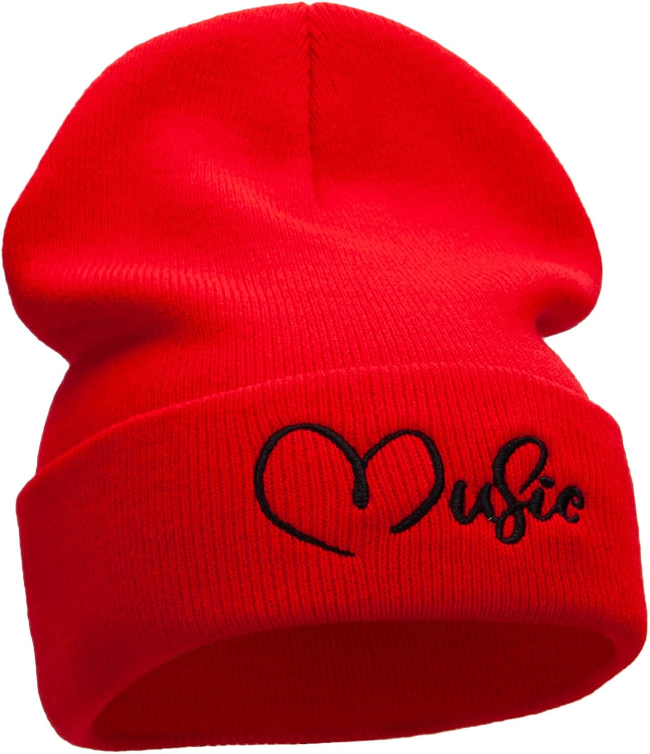 e4Hats.com Music Calligraphy Embroidered 12 Inch Long Knitted Beanie