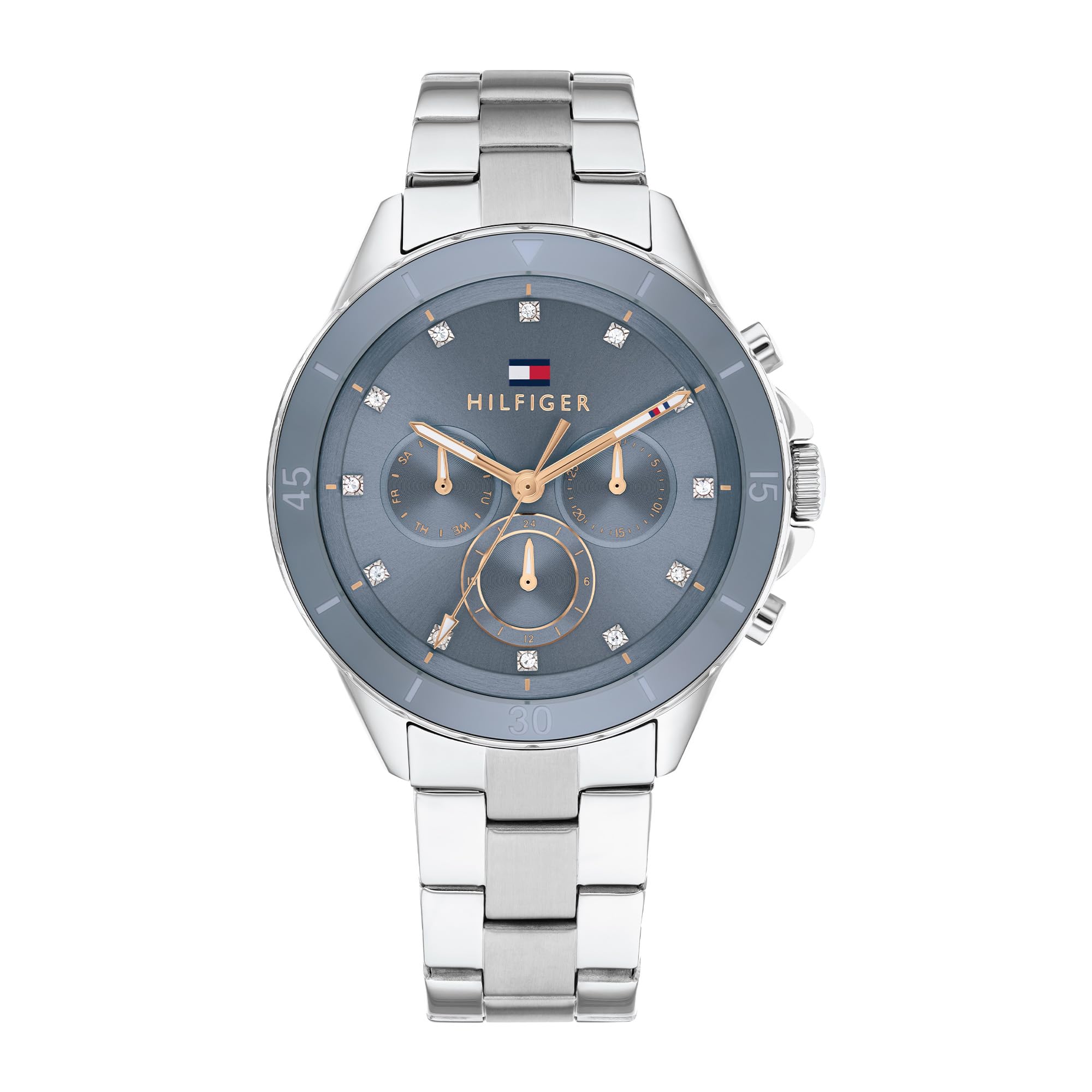 Tommy Hilfiger Analogue Multifunction Quartz Watch for Women with Stainless Steel Bracelets