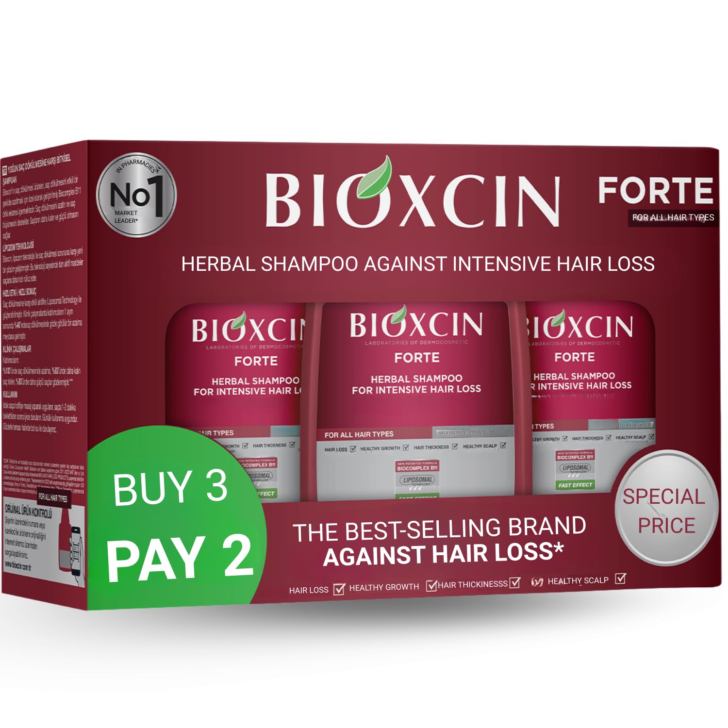 Forte Hair Loss Shampoo - 3 Pieces in 1 Box