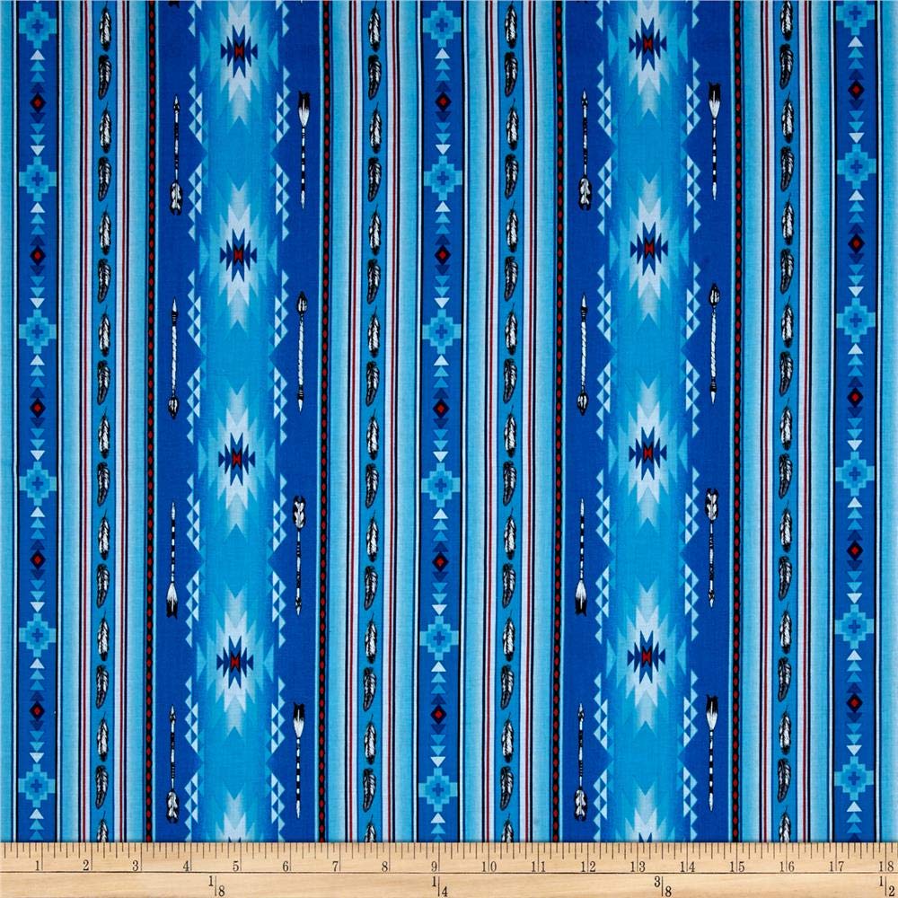 Elizabeth's Studio Native Spirit Arrow Feather Stripe Blue
