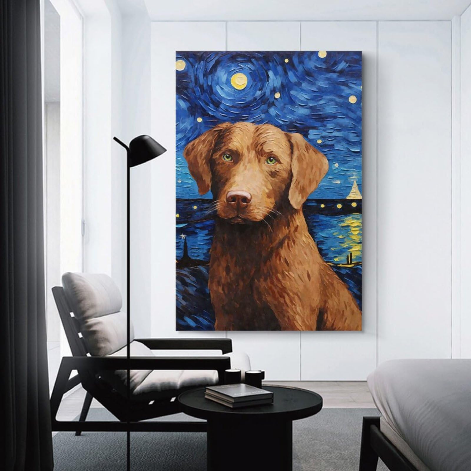 Junmoney Unframe-Style-1 Chesapeake Bay Retriever Canvas Wall Decor, 24X36inch(60X90cm), For Wall Displays, Bedrooms Or Room Updates, Wall Decor Suited To Curated Displays
