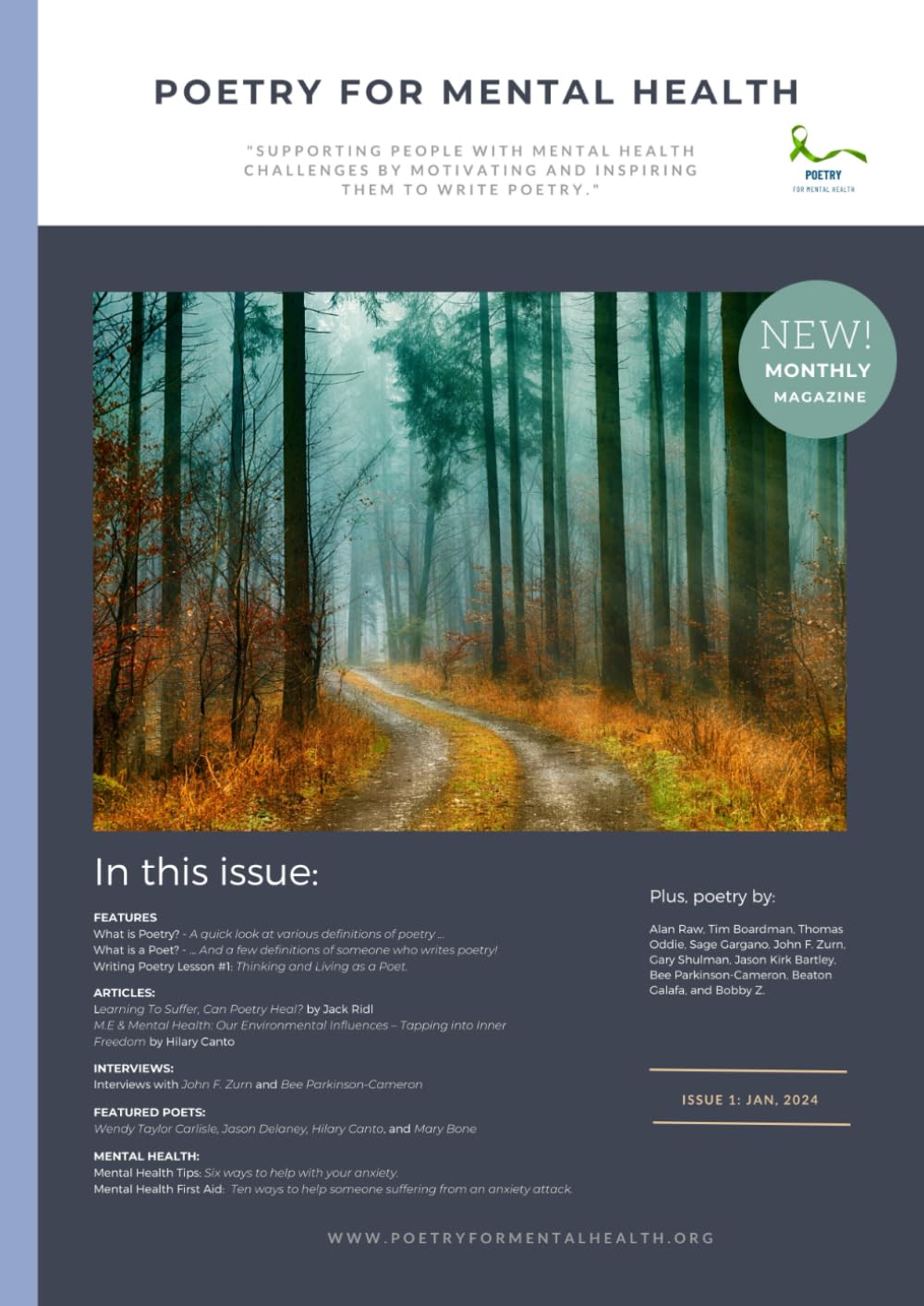 Poetry for Mental Health: Issue 1 - Jan 2024 (Poetry for Mental Health magazine)