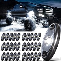 Vista 9 de LEDMIRCY Luces LED de roca, 10 unidades, color blanco para J e e p, camión todoterreno, RZR, auto, barco, SUV, impermeable, de alta potencia, luces