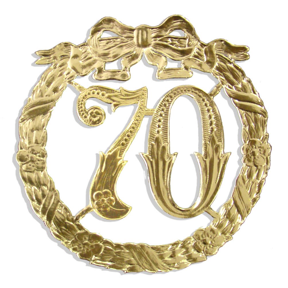Kunze Dresden Party Anniversary Jubilee Number 70, 5-1/8-Inch, Gold