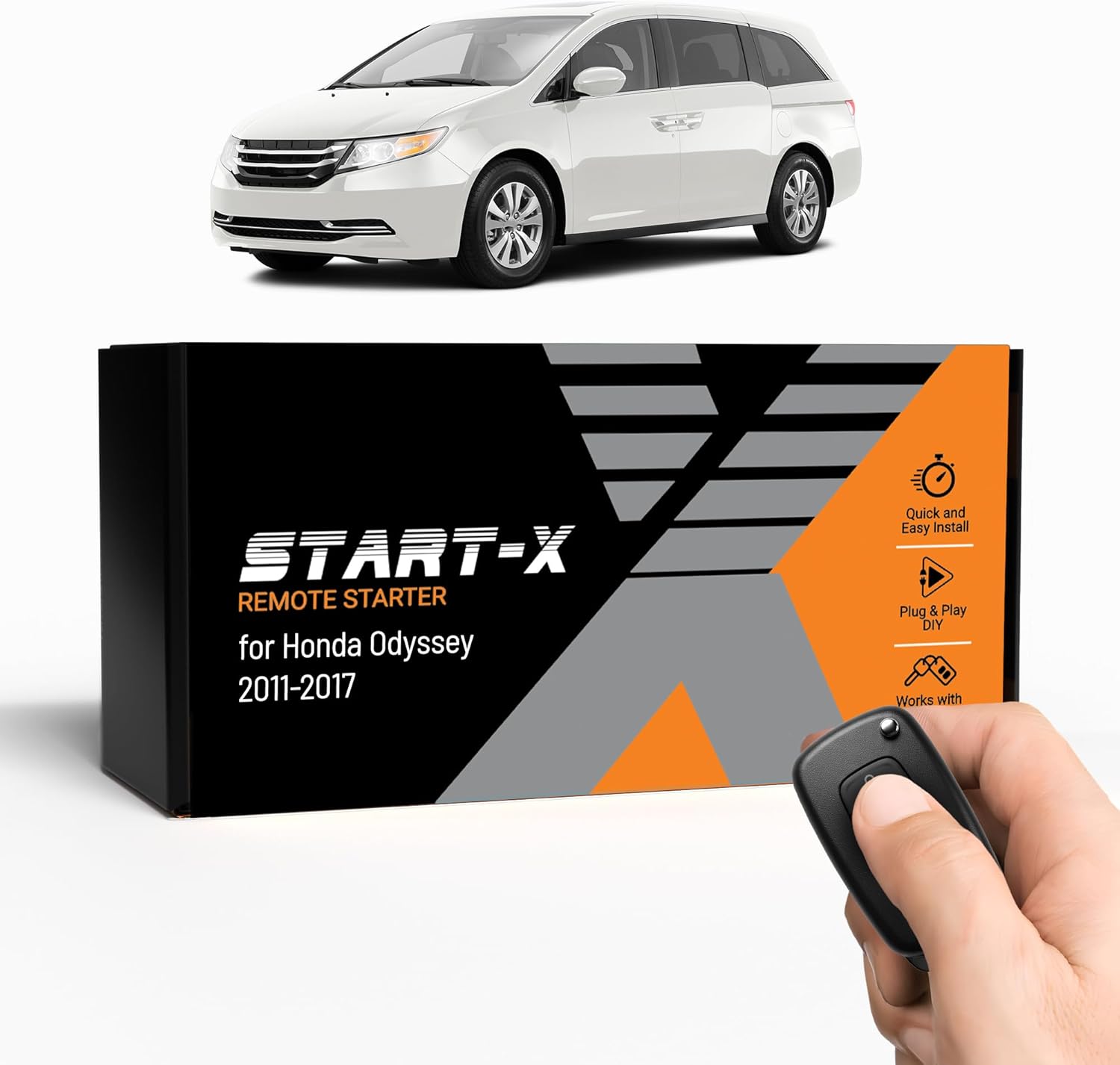 Start-X Remote Starter Kit for Honda Odyssey (2011, 2012, 2013, 2014, 2015, 2016, 2017) Vehicles | Key Ignition | Plug & Play Install | Lock 3X to Remote Start | Zero Wire Splicing