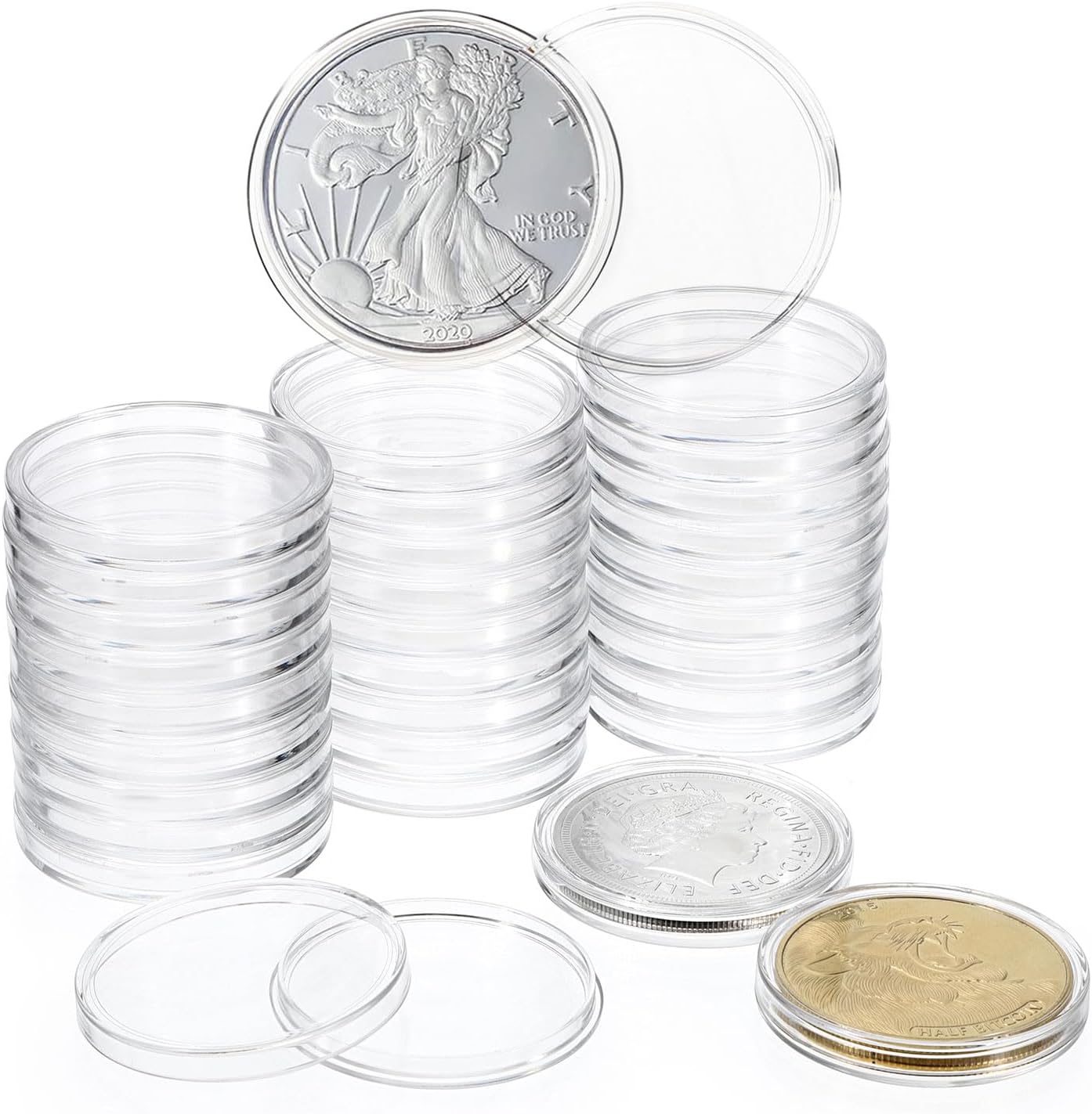Hipiwe 40.6mm Coin Capsules Silver Eagles Coin Holders