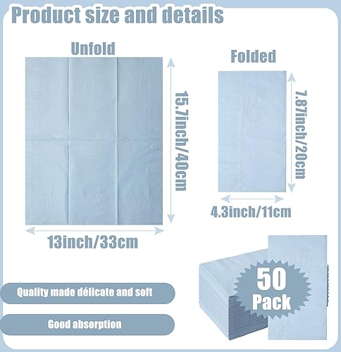 Miniatura 9 de 50 servilletas de 3 capas de color verde salvia de 13 x 15.7 pulgadas, servilletas de baño para invitados, servilletas de postre, toallas de mano