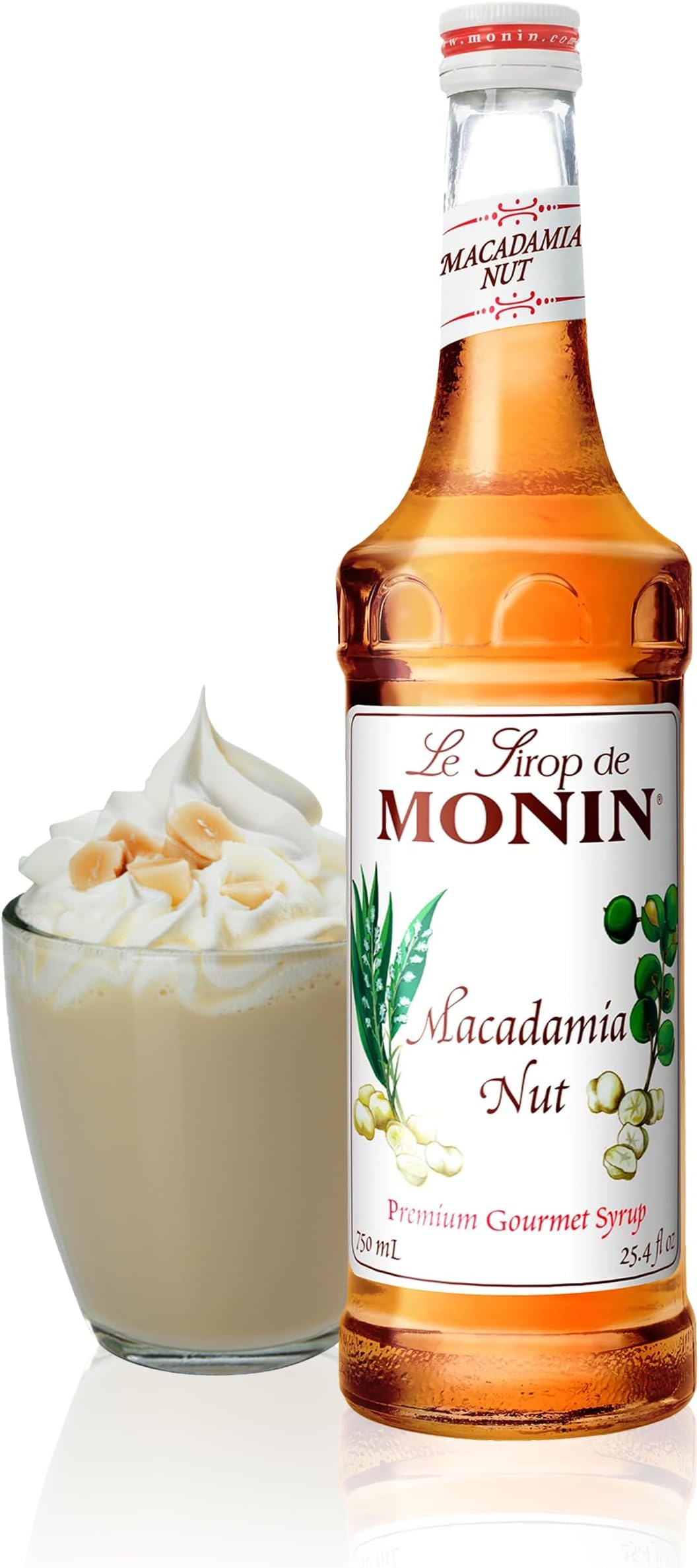 Macadamia Nut Syrup | Premium Syrup for Lattes, Cappuccinos, Hot Cocoas & More | Clean Label, No Artificial Flavors, No Artificial Preservatives (BPA-Free Glass Bottle, 750 ml)