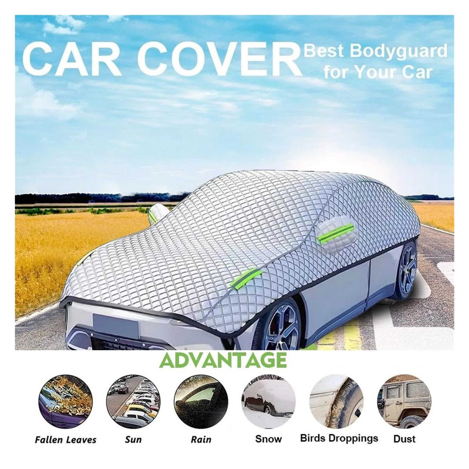 Protección contra el Hielo para Coche Cubierta Universal para Exteriores de Coche, Cubiertas Parasol para para Las Cuatro Estaciones, protección Solar antiescarcha(Hammer Truck)