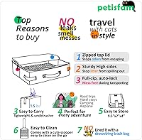 Vista 6 de Arenero para gatos portátil de viaje. Ultra-ligero, deja de cargar un arenero pesado y difícil. Tapa con cremallera, mantiene todo contenido. Ideal