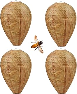 4 Pack Wasp Nest Decoy Fake Wasp Nest Wasp Deterrent for Wasps Hornets Yellow Jackets