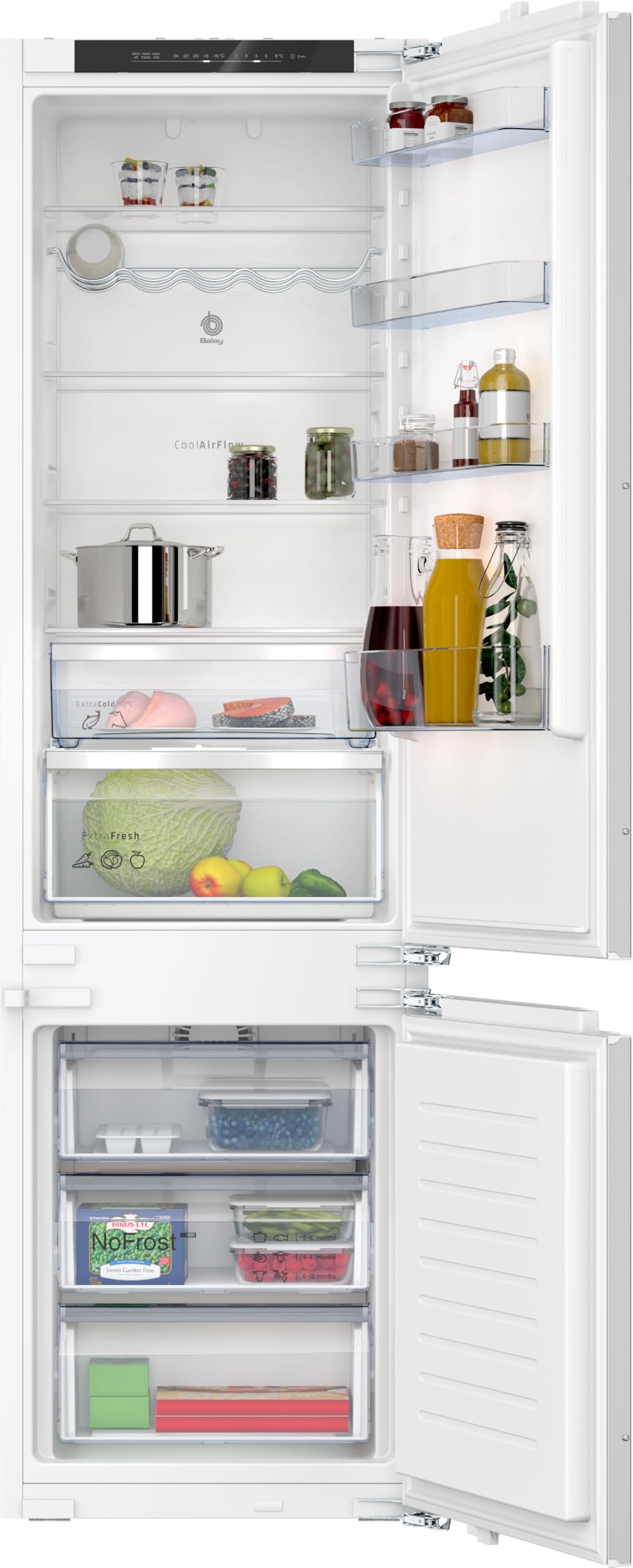 Balay, Frigorífico Combi, Integrable, NoFrost, 3KID834F | No vuelvas a descongelar y conserva mejor tus alimentos con la tecnología NoFrost.