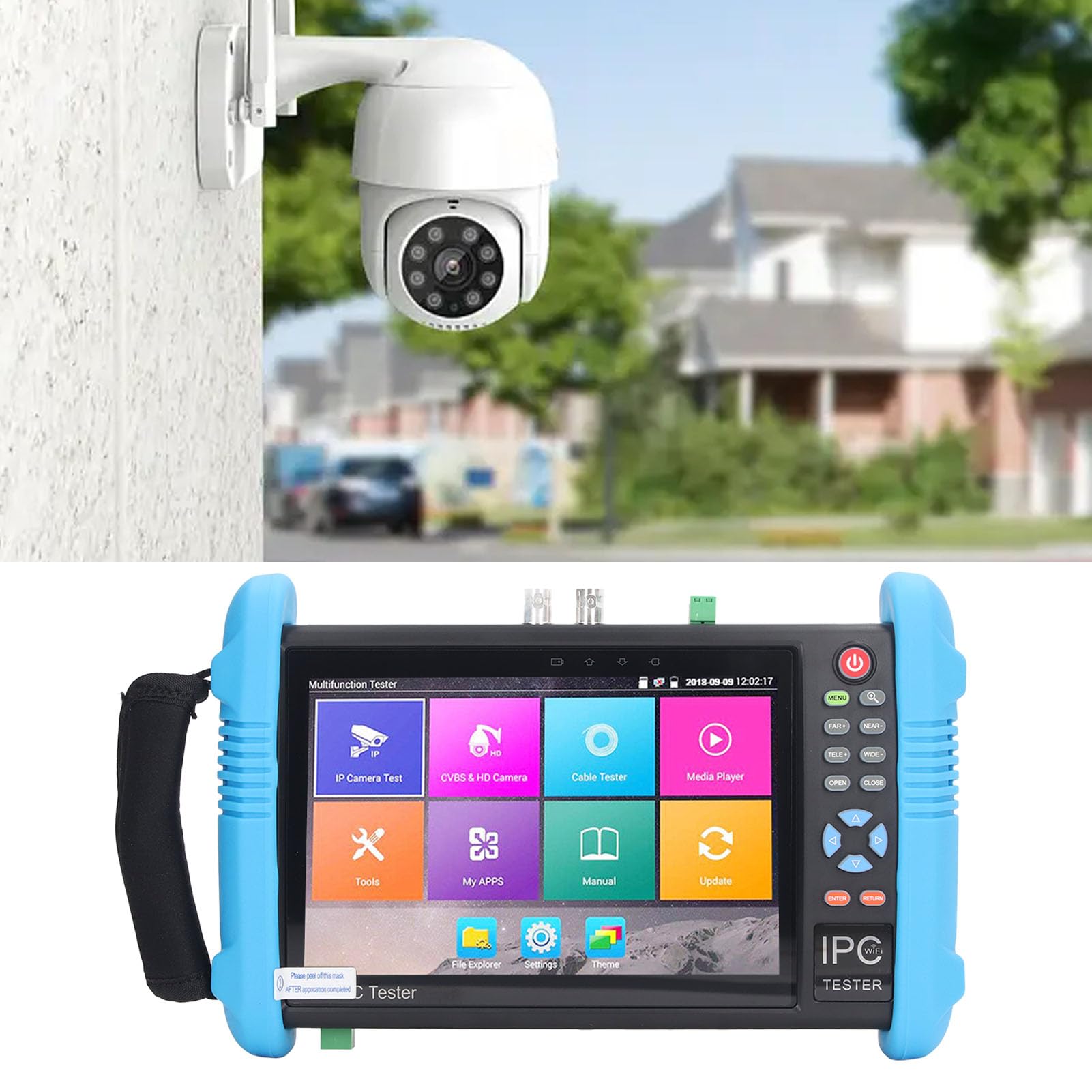 7-Zoll-IPS-Touchscreen-CCTV-Kameratester 4K-CCTV-Kameratester Netzwerk-Videoüberwachungstester 100-240 V mit TVI CVI AHD SDI IP-Kameratest (EU-Stecker)