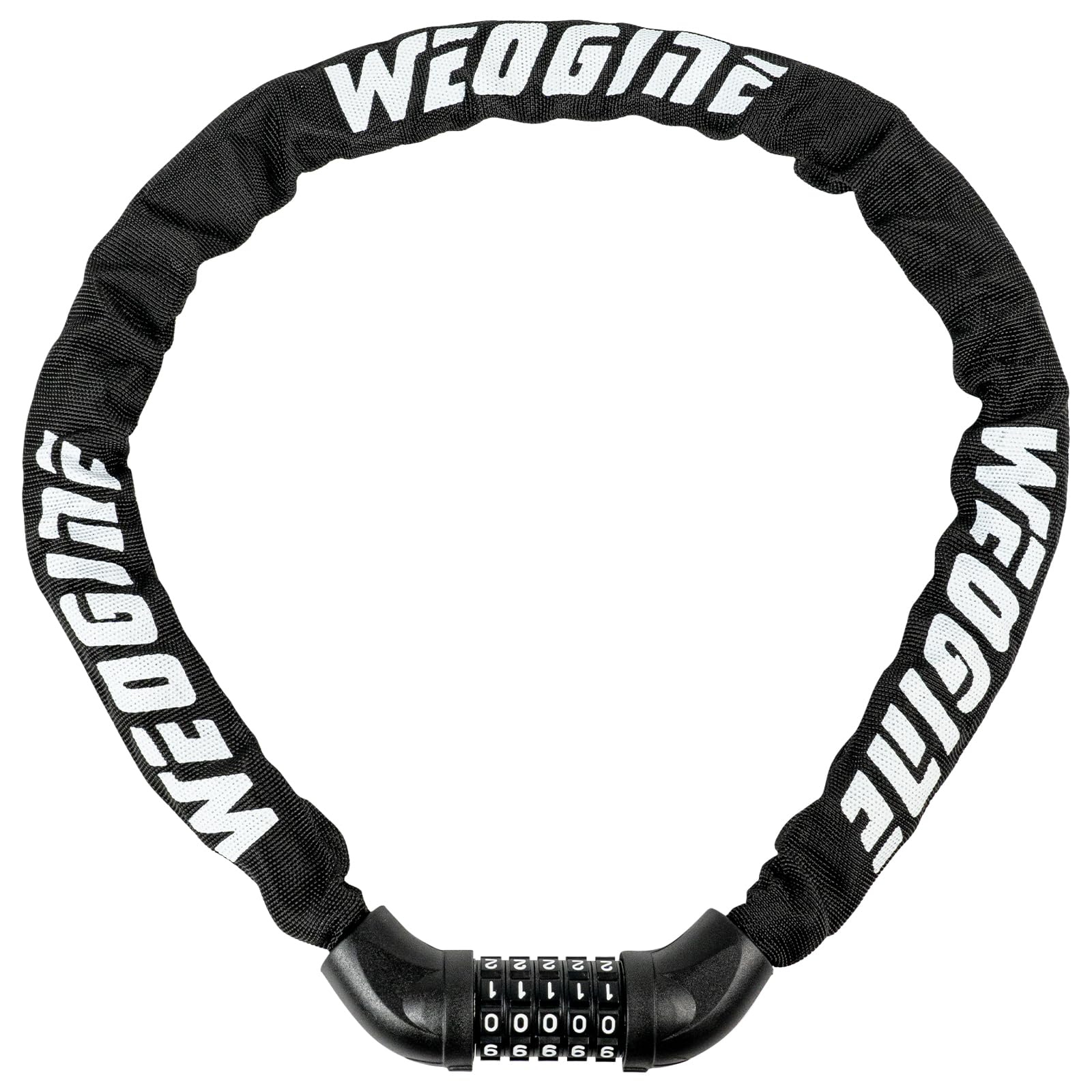Weogine Black 3 Ft Long High Security Heavy Duty Anti Theft Bike Chain Lock, 6 Digit Combination Resettable Keyless Bicycle Lock For Bike/Electric Scooter/Ebike/Motorcycle