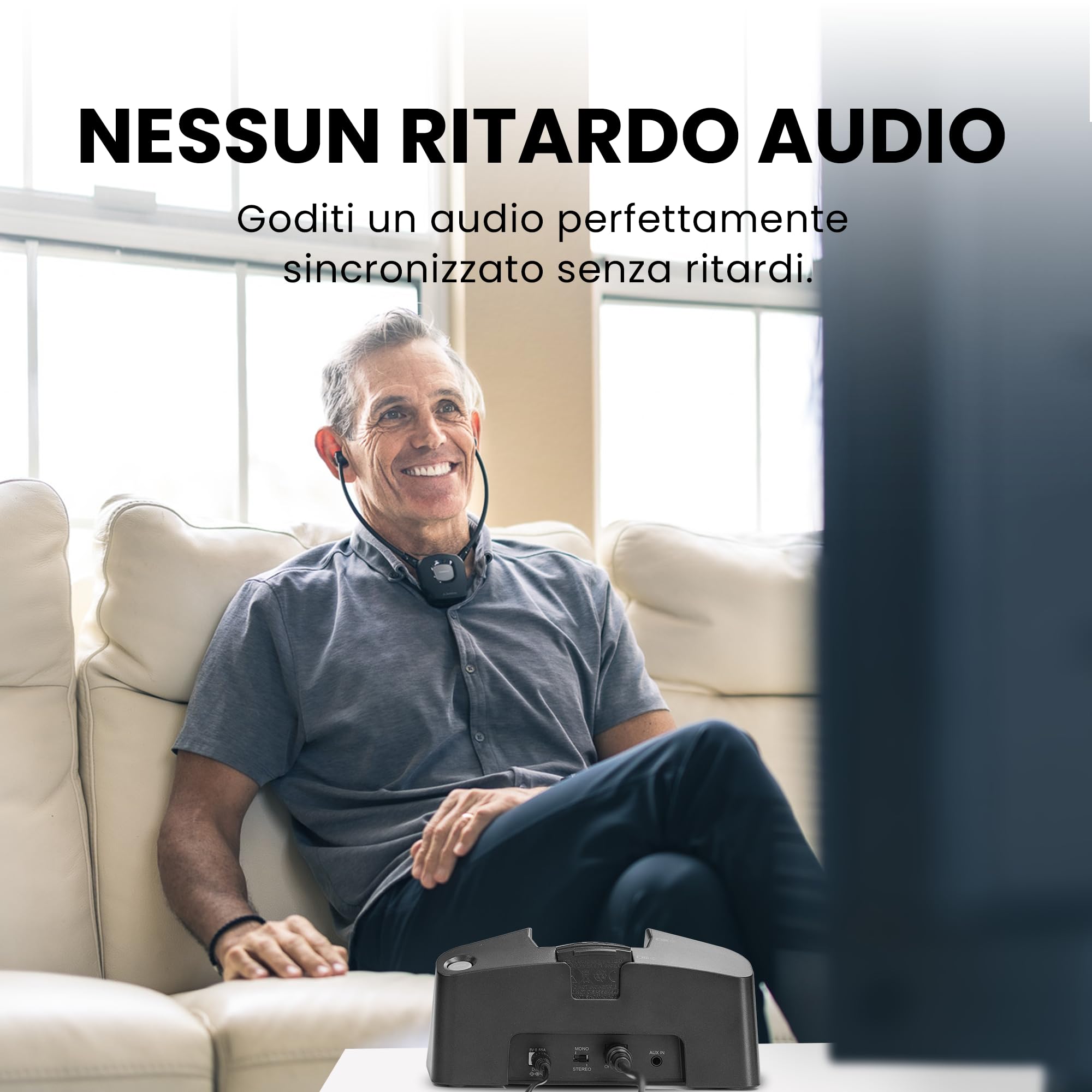 TAPPETI ORECCHIETTE RF WIRELESS TV Compatible Audio Output - Dettaglio