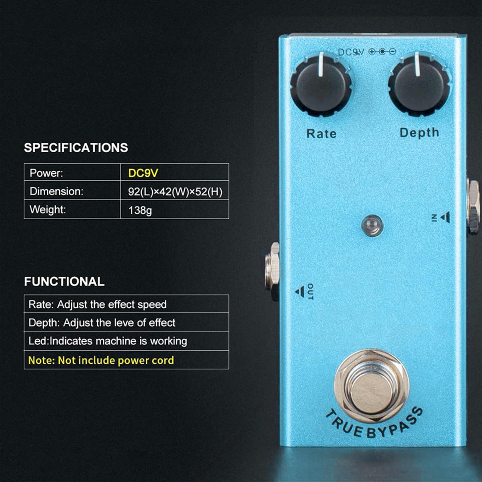 Pédale De Guitare, Pédale D'effets De Guitare électrique, Pédale De Guitare Chorus à Effets Multiples Compacte Et Portable pour la Performance, Accessoire De Guitare(Crunch Distortion(03))