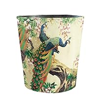 Vista 19 de Cubo de basura de 10L/2.64 galones, cesta de basura decorativa, cesta de papel de desecho de cuero PU, bote de basura impermeable para baño