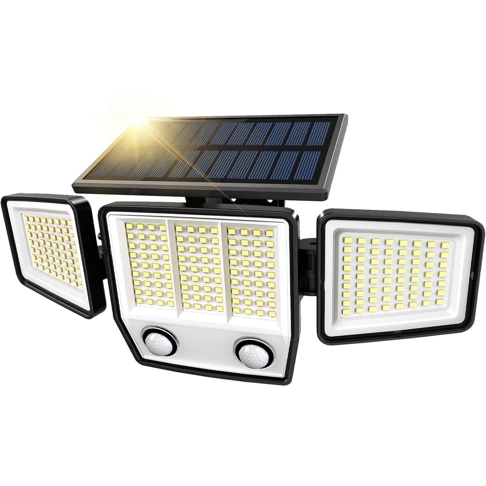 VENSSTNOR Solar Lights Outdoor Garden Motion Sensor - 3000LM 236LEDs Security Lights Outdoor with Dual Sensors, 3 Lighting Modes, 270° Illumination, IP65 Waterproof Security Flood Lights (Modern, 1)