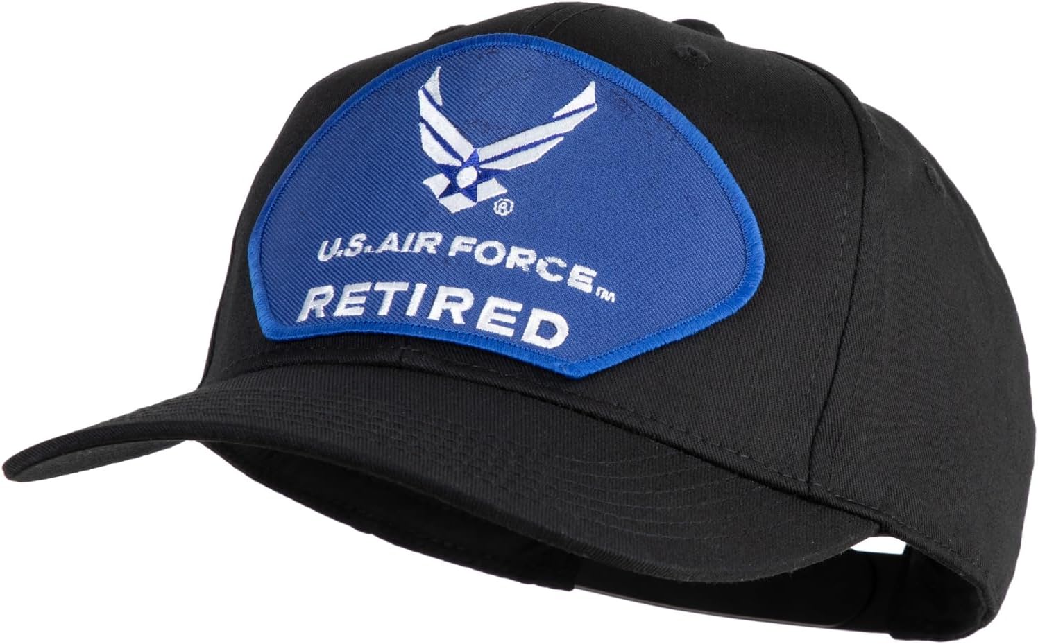 U.S. Air Force Retired Blue Patched Solid Cotton Twill Pro Style Cap