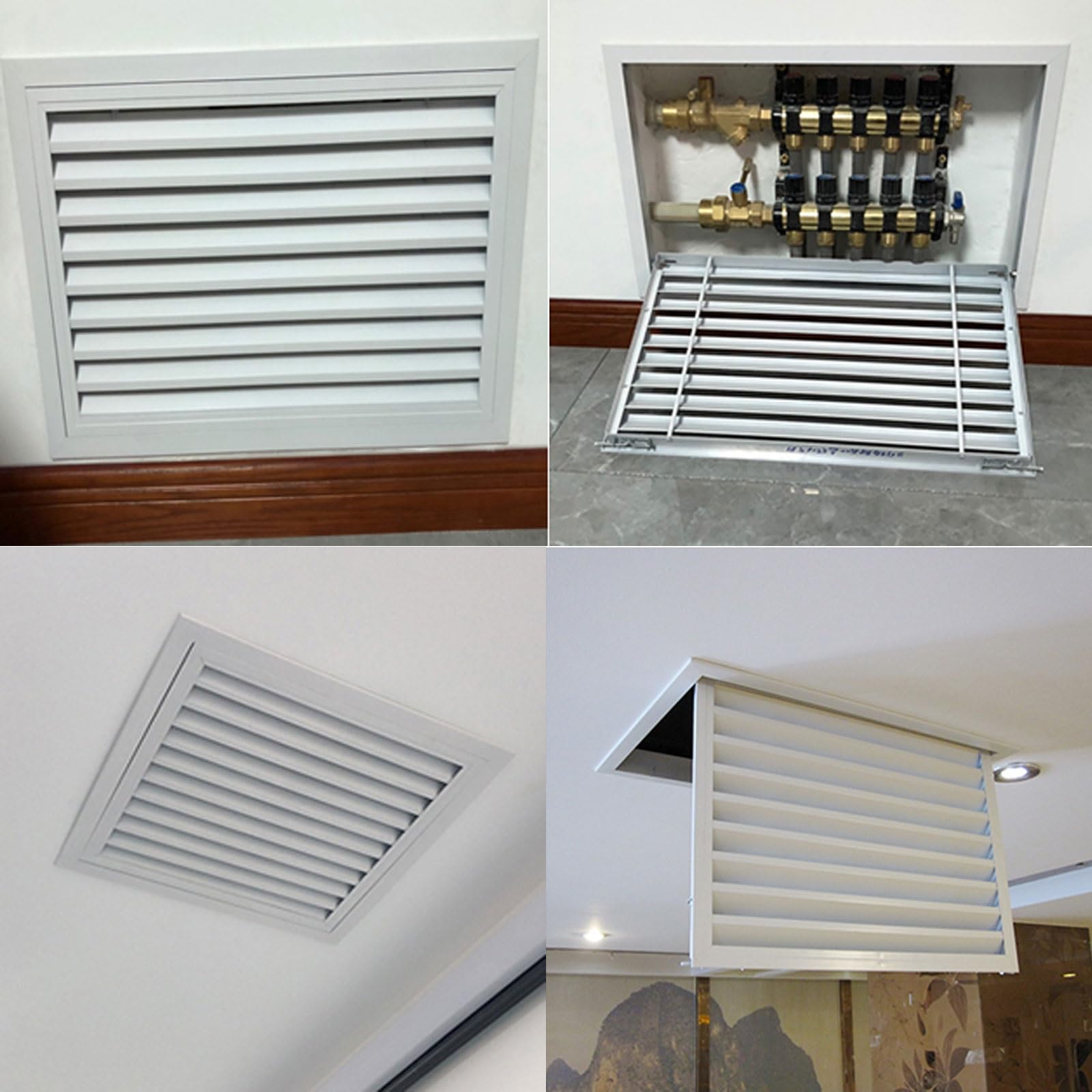 Panel de acceso empotrado blanco para paneles de yeso, puerta de acceso de fontanería de 15 x 20 pulgadas, escotilla de aluminio para ventilación de cocina al aire libre y ático con filtros de rejilla