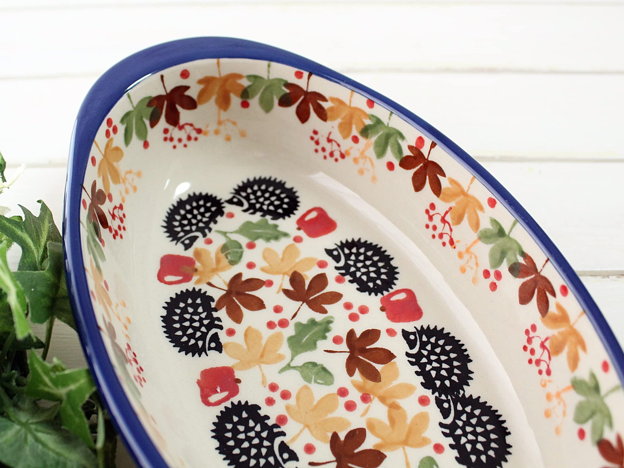 美品︎✦︎UNIKAT/U587︎✦︎オーバル/グラタン✦︎ポーリッシュポタリー ボウル-ポーリッシュポタリー（ポーランド食器）