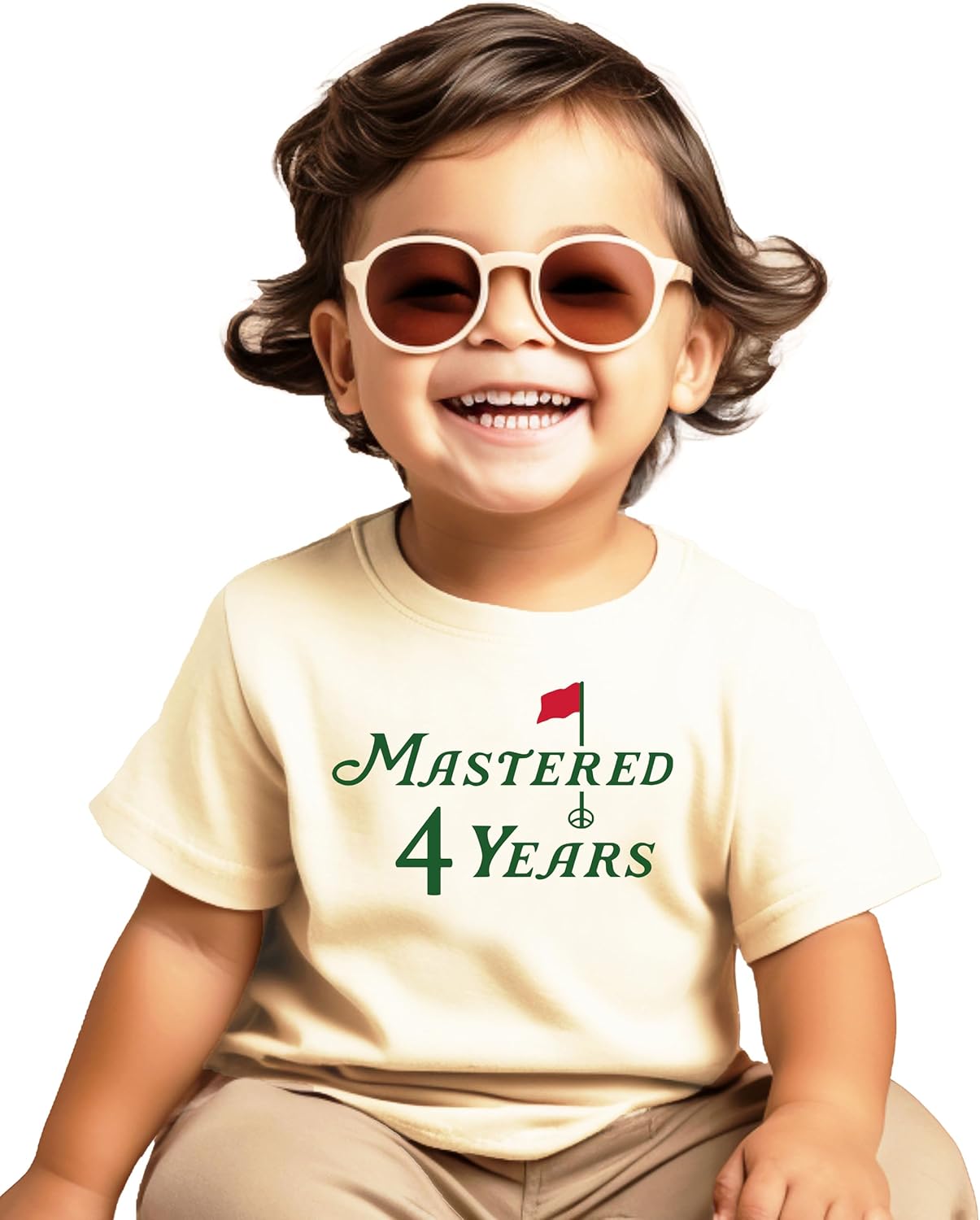 Olive Loves Apple Mastered 4 Years Shirt for Boys & Girls Golf Themed Fourth Birthday T-Shirt for Kids - Image 2