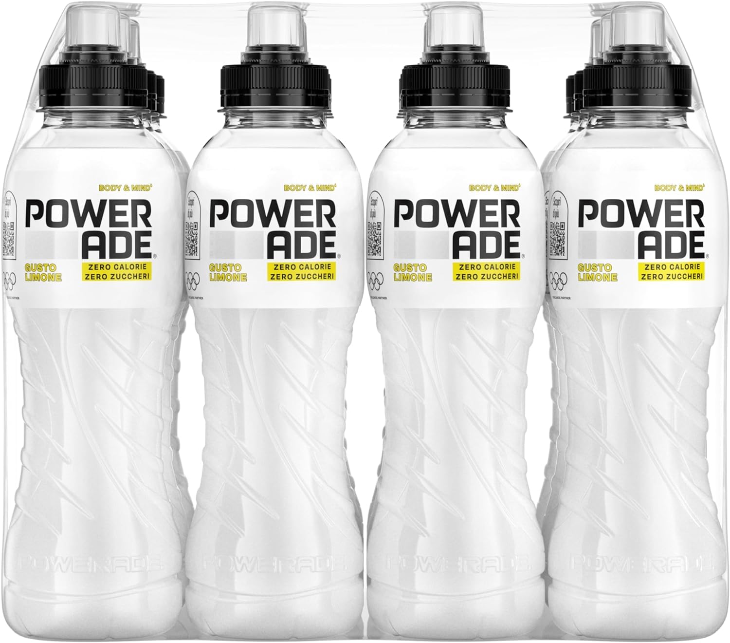 Powerade Body e Mind Bevande Energetica per Sportivi al Gusto Limone Senza Zuccheri e Calorie 500ml [CAIYA® BOX da 12 Bottiglie]