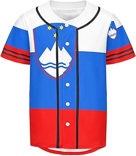 Vnurnrn Slovenia Flag Mens Baseball Button Down Jersey Hipster Hip Hop T Shirts