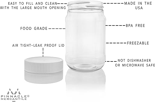 Miniatura 7 de Pinnacle Mercantile 1 Gallon Plastic Jars with Screw on Lined Lids 24 Pack Wide Mouth Food StorageContainers