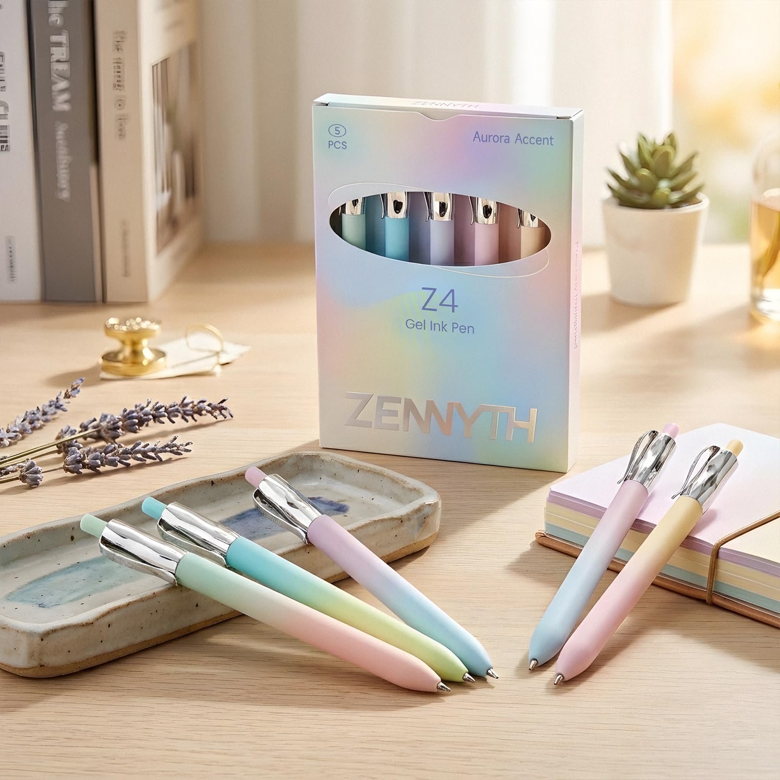 5 Pcs Gel Pens 0 5mm Black Ink Fine Point Quick-Drying Retractable Pens with Metal Clip Smooth Writing — view 5