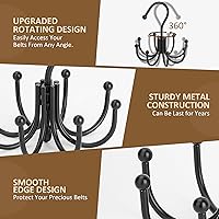 Vista 5 de ZEDODIER Perchero para Cinturones, Estante para Cinturones Organizador de Accesorios de Armario, Capacidad Máxima de Almacenamiento de 24, Gancho