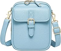 Vista 13 de Bolso bandolera de cuero, bolso mensajero de doble capa de gran capacidad, de cuero sintético retro con monedero incorporado, bolsa antirrobo Marrón