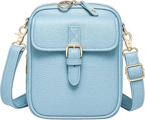 Miniatura 12 de Bolso bandolera de cuero, bolso mensajero de doble capa de gran capacidad, de cuero sintético retro con monedero incorporado, bolsa antirrobo