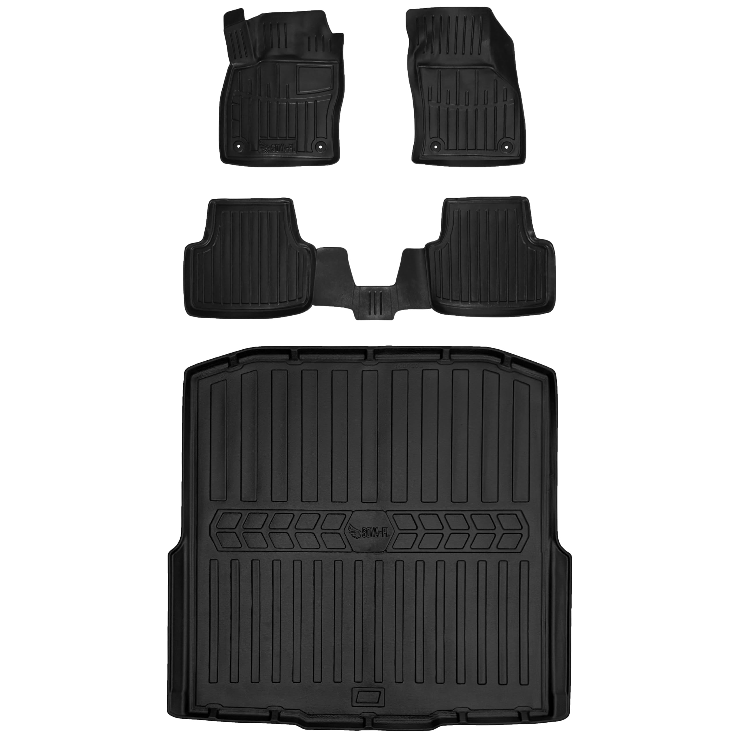 Gumowy zestaw dywaniki i mata pasujące do Skoda Octavia III A7 (2013-2019) kombi, bez=>