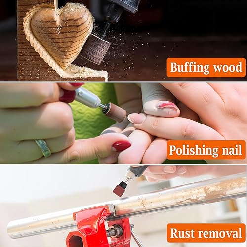 Miniatura 4 de Juego de fundas de tambor de lijado de 1/2 pulgada de diámetro, bandas de arena con 2 mandriles para molinillo de uñas para mascotas, cabezales