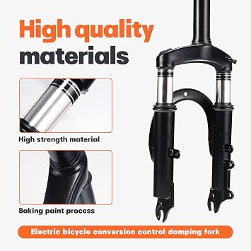 12 Inch Front Suspension Fork for Brake Disc Alloy Steel Holder Motorcycle MTB Bicycle Electric Scooter Front Tube Shock Electric Bicycle