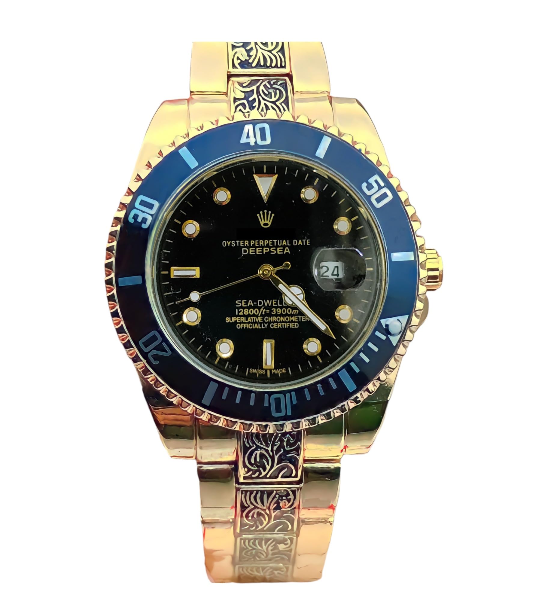 Luxury Analog Mens Stainless Steel Watch (Black Gold Colored Strap)-Ol66G (B0CTXF8J3X) Amazon Price History, Amazon Price Tracker