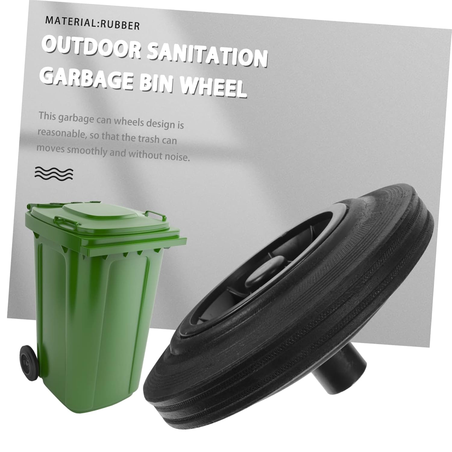 SOLUSTRE 2pcs Replacement for Outdoor Trash Can and Quiet Garbage Bin Pulley Parts for Easy Mobility and Maneuverability Various Settings