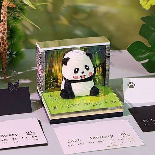 Miniatura 66 de RSLIPIN 3D Memo Pad Time Piece Calendar 2026,3D Calendar Memo Pad DIY Notes Notepad Paper Craft Art Romantic Tree House,2026 3D Desk Calendar With