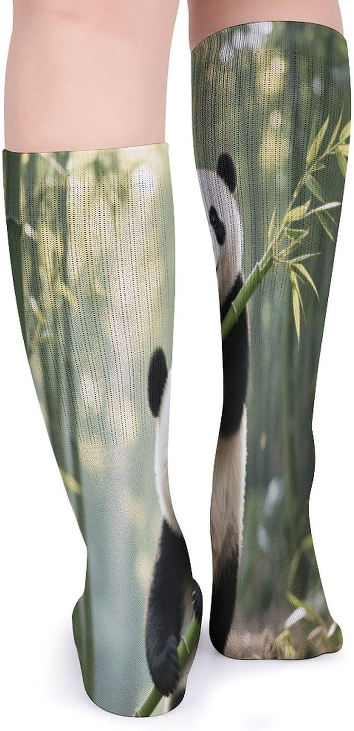 A Panda Crew Socks High Stocking Thermal Socks | Tube Socks-Breathable-Moisture-Soft-wicking for Hospital Pilates Yoga for women men Grippy for office and daily walking