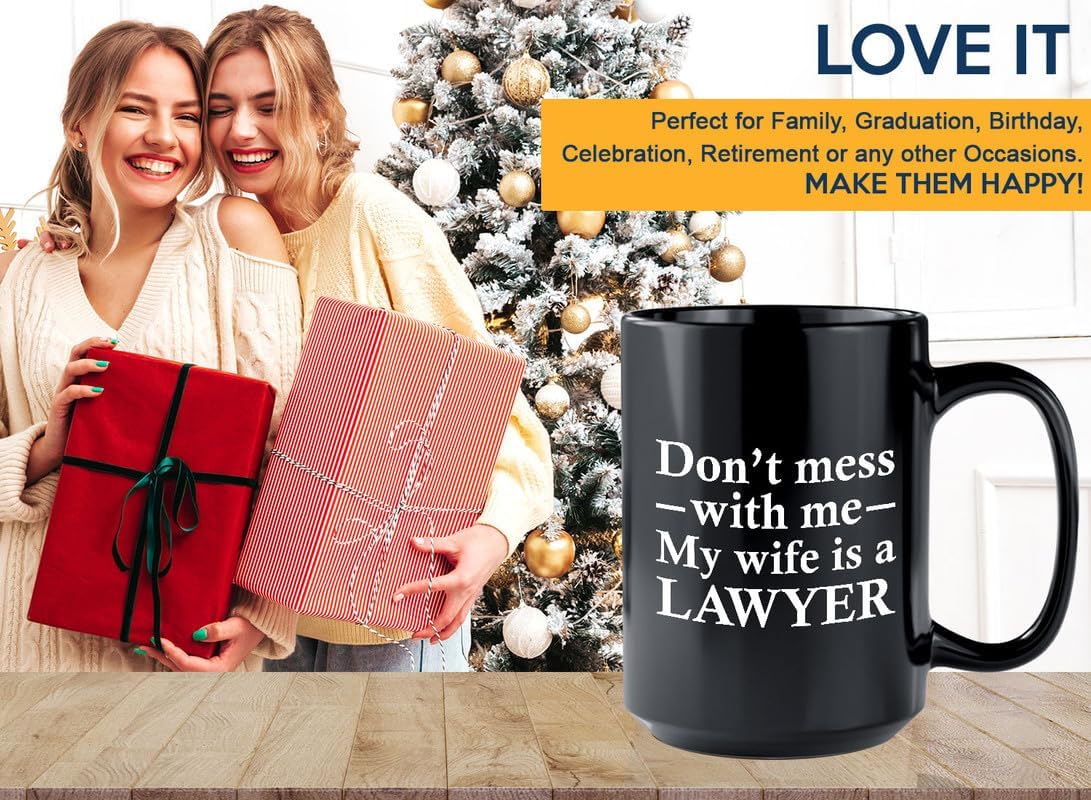 Bubble Hugs Lawyer Coffee Mug 15oz Black - Wife Is Lawyer - Lawyer Cup Funny Lawyer Gifts Lawyer Gifts For Women Young Lawyer Gifts