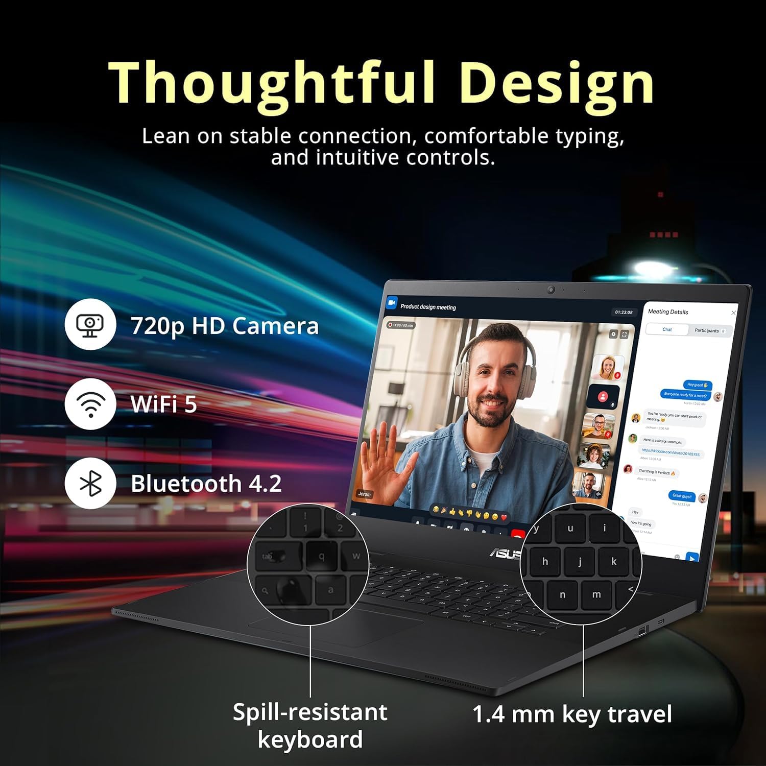 ASUS CX15 15.6" FHD Chromebook, Intel Celeron Dual-core Processor, 4GB RAM, 192GB Storage (64GB eMMC+128GB Micro SD Card), Chrome OS, Mineral Gray