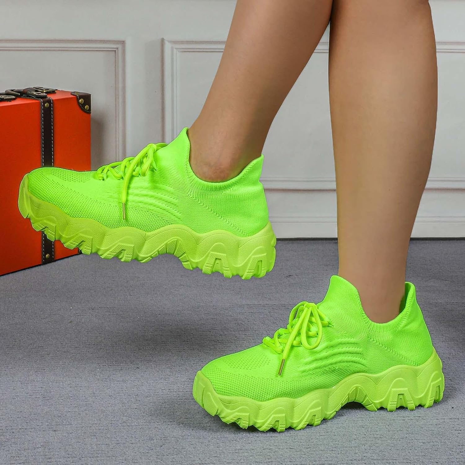 Women's Orthopedic Shoes,Woven Sock Sneakers, Slip-On Arch Support Sneakers,Breathable Walking Comfortable Shoes,Lightweight Non Slip Soft Sole Shoe,Air Cushion Athletic Running Sneaker