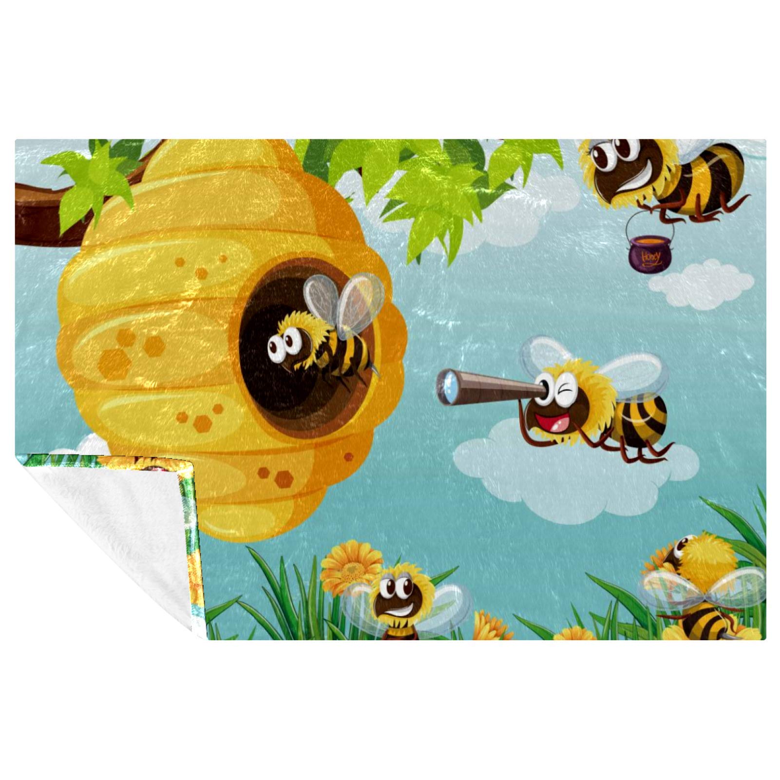Couverture douce Honeybees pour des instants cocooning chaleureux à la maison