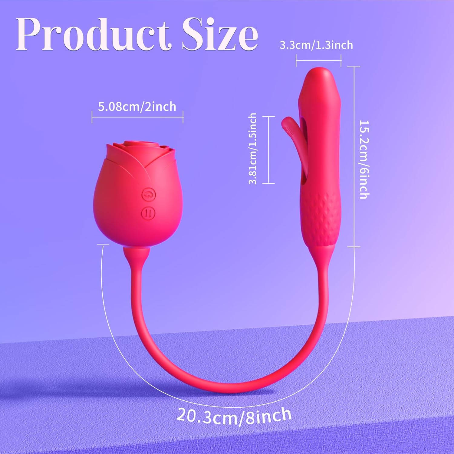 MOOLIGIRL Sucking Vibrator Rose Sex Toy - 10 Suction Vibration Flapping Clitoral Stimulator & G Spot Thrusting Dildo, Anal Nipple Clit Sucker for Women & Couples, Adult Sex Toys Sexual Pleasure Tools
