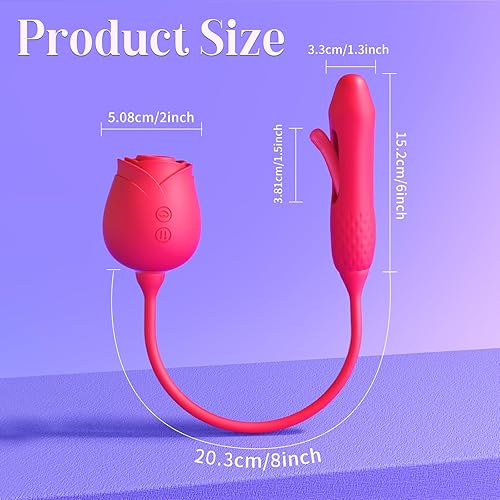 Miniatura 17 de Vibrator Dildo Sex Toys for Women - MOOLIGIRL Rose Sex Toy with Thrusting G Spot Vibrators & 10 Sucking Modes for Clitoral Nipple Stimulation Anal