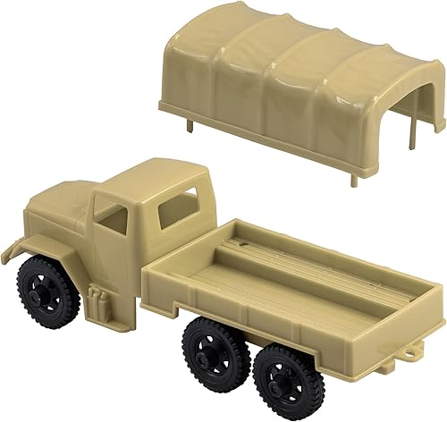Miniatura 4 de TimMee - Camiones de plástico para hombre, color marrón M34 Deuce y media carga, fabricados en EE. UU
